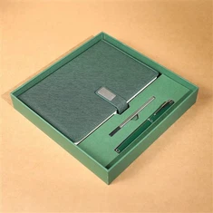 Leder -Notebook und Stiftset